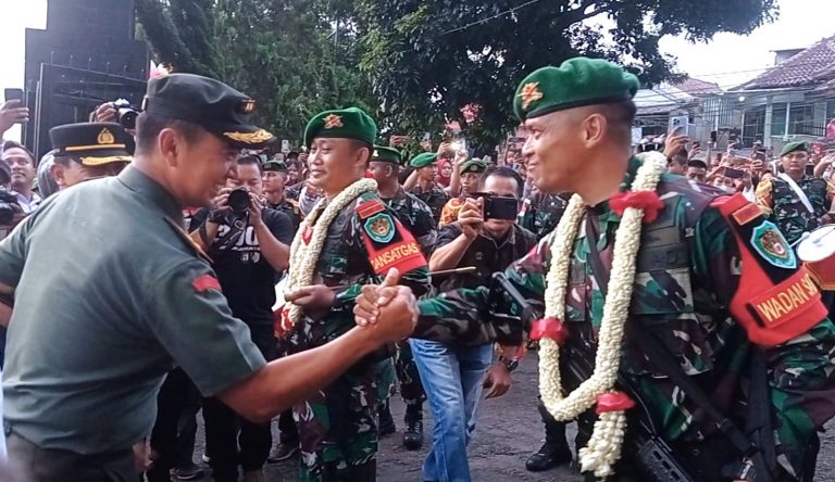Dandim 0606 Kota Bogor Sambut Kedatangan Kontingen Pasukan Garuda TNI dari Papua