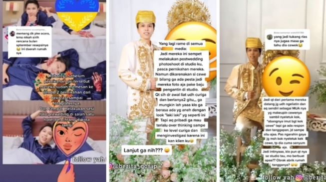 
 Viral video prewedding Erayani, wanita yang berpura-pura menjadi pria dan menikahi wanita Jambi. (Instagram/@berita_gosip/Suara.com/Bogordaily.net)