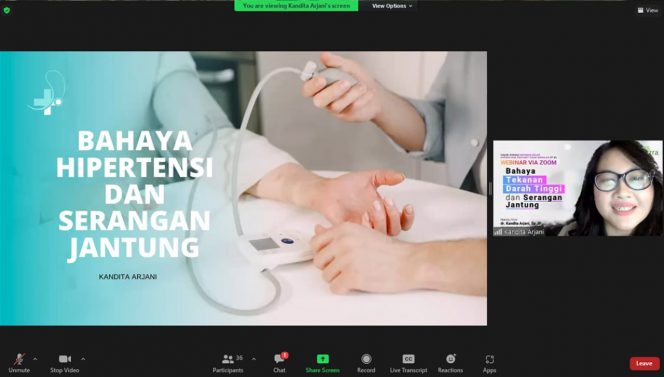 
 RS AZRA Bogor Gelar Webinar Edukasi dengan tema “Bahaya Tekanan Darah Tinggi Dan Serangan Jantung” yang dilaksanakan dalam rangka gerakan bulan deteksi dini penyakit tidak menular (PTM), Rabu 23 Juni 2022. (Istimewa/Bogordaily.net)