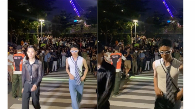 ABG Citayam Fashion Week Unjuk Gigi dengan Melakukan Catwalk di Zebra Cross