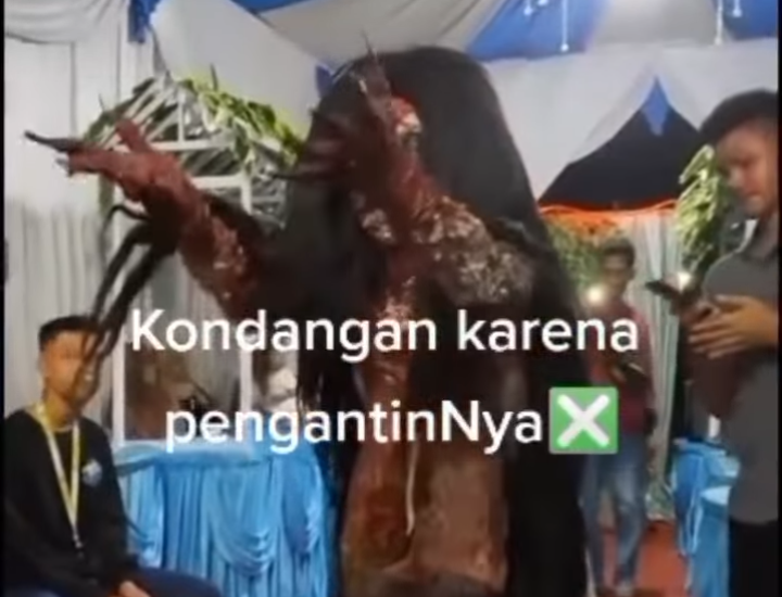 Viral Resepsi Pernikahan Serasa Pesta Halloween, Tamunya Pakai Cosplay Genderowo