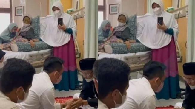 
 Viral akad nikah di rumah sakit. (Instagram/@indotoday)
