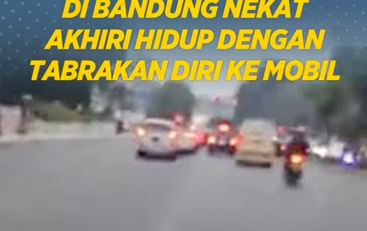 Live Bunuh Diri Naik Motor, Mahasiswa Bandung Tabrakan Diri ke Kerumunan Mobil