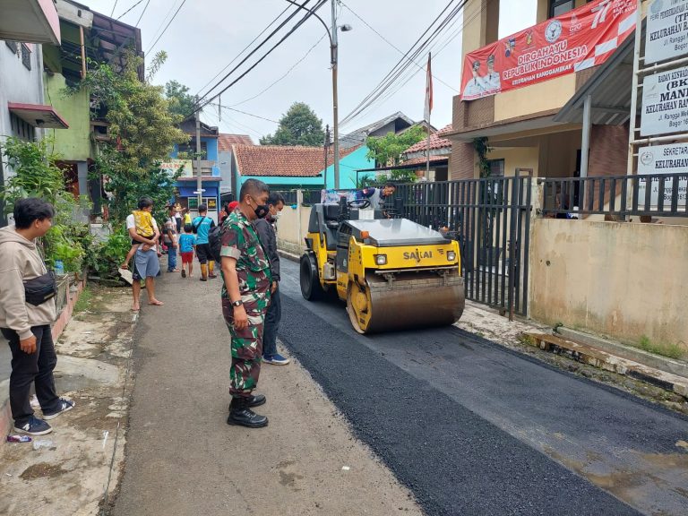 Babinsa Aktif Turun ke Lapangan, Cek Pengaspalan Jalan hingga Pemangkasan Pohon