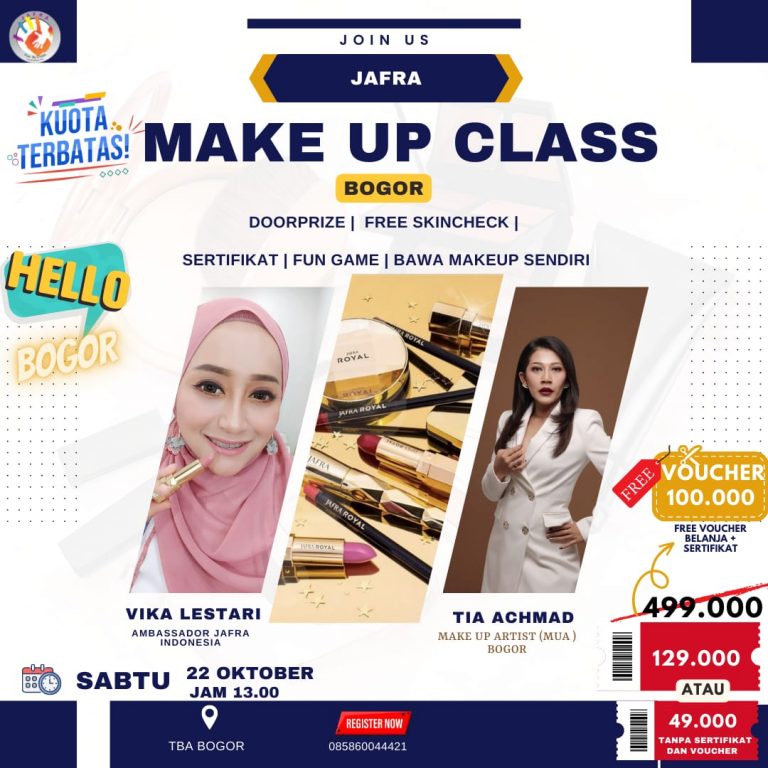 Kabar Gembira! Jafra Gelar Make Up Class di Bogor Bareng Tia Achmad dan Vika Lestari