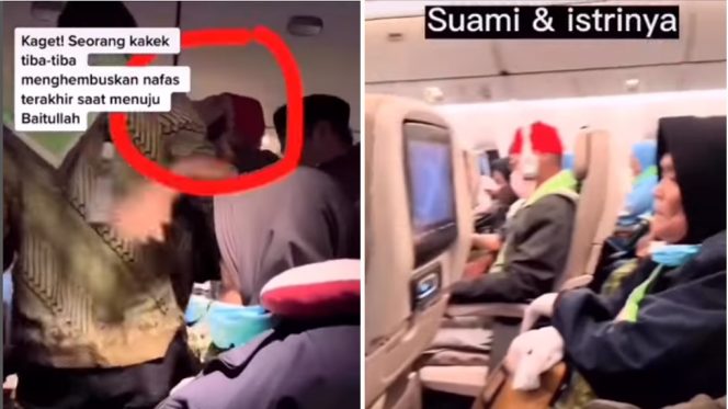
 Tangkapan layar video viral kakek meninggal di pesawat. (Instagram/@infobdgbaratcimahi/Bogordaily.net) 