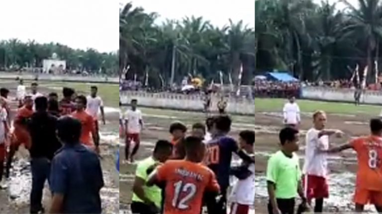 Viral Adu Jotos Wasit dan Pemain, Pertandingan Sepak Bola Bubar