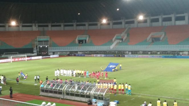 
 Pertandingan perdana grup B Kualifikasi Piala Asia U-17 2022 antara Timnas Indonesia U-17 melawan Guam U-17 di Stadion Pakansari Cibinong, Kabupaten Bogor, Senin 3 Oktober 2022. (Albin/Bogordaily.net)