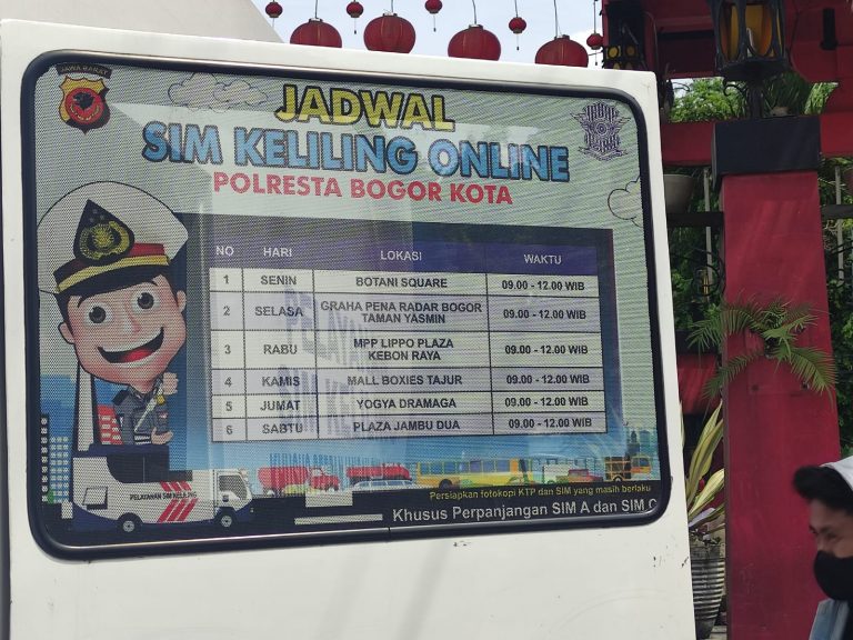 Jadwal dan Lokasi Pelayanan SIM Keliling Kota Bogor, Jumat 11 November 2022