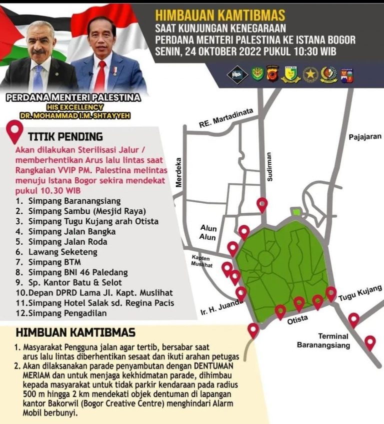 Ada Kunjungan Kenegaraan di Istana Bogor, Hindari Ruas Jalan Ini!