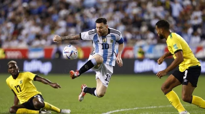 
 Penyerang Timnas Argentina Lionel Messi.(Andres Kudacki/AFP/Suara.com/Bogordaily.net)
