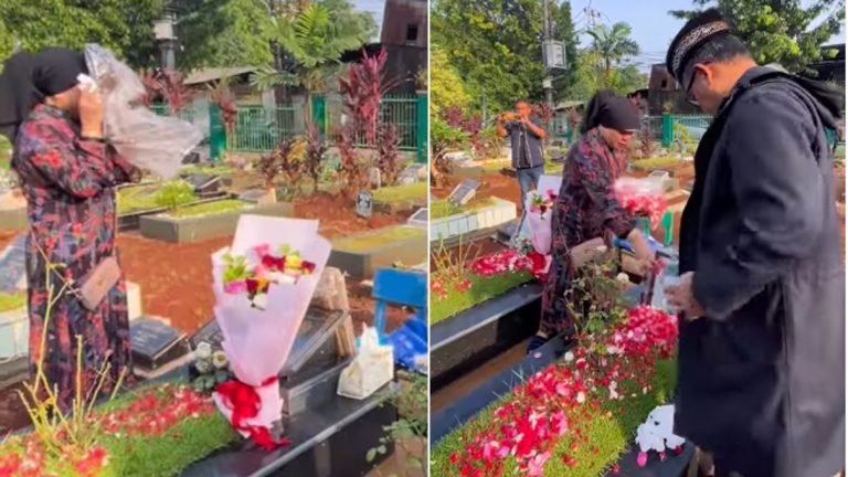 Kenang 1 Tahun Kepergian Vanessa Angel dan Bibi Ardiansyah, Makam Banjir Isak Tangis