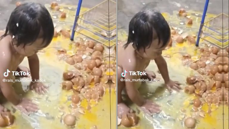 Viral Anak Kecil Mandi Telur, Ayah Tak Jadi Jualan Martabak! Sabar Ya Pak…