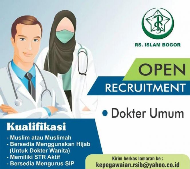 
 Poster Open Recruitment Dokter di RS Islam Bogor. (Instagram/@rsislambogor/Bogordaily.net)