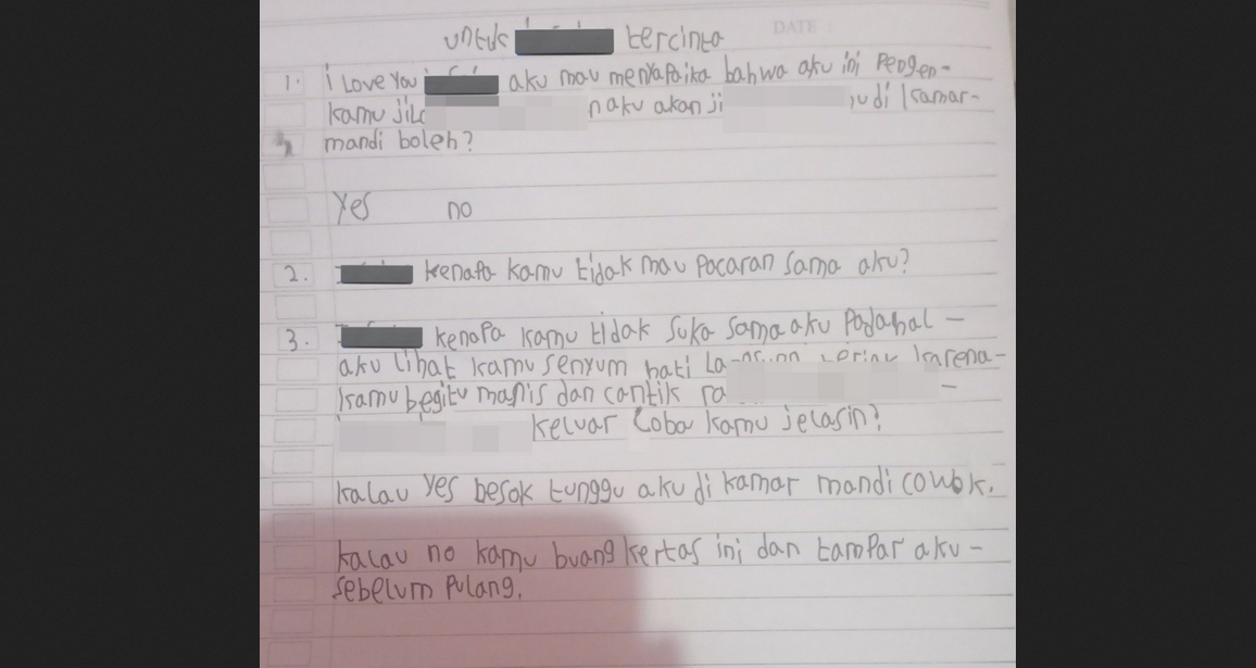 Surat Cinta Anak SD Viral, Isinya 18+