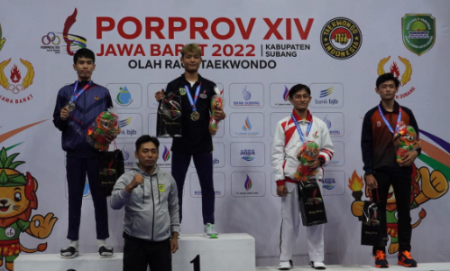Atlet Taekwondo Putra Kabupaten Bogor Sumbang Satu Medali Emas di Porprov XIV Jabar 2022