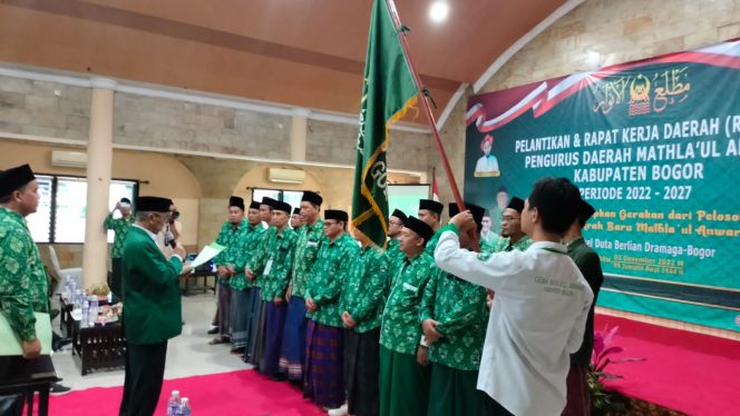 
 Pengurus Daerah Matlahul Anwar (MA)  Kabupaten Bogor 2022-2023 resmi dilantik, Sabtu, 3 Desember 2022.(Istimewa/Bogordaily.net)