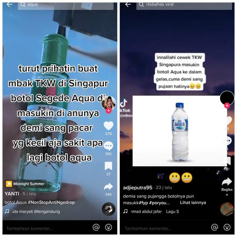 Botol Aqua Viral di Tiktok Ternyata Konten 18+, Penasaran?