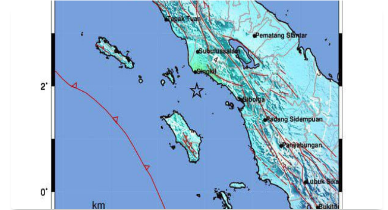 Gempa Terkini Magnitudo 6,2 Guncang Kabupaten Aceh Singkil