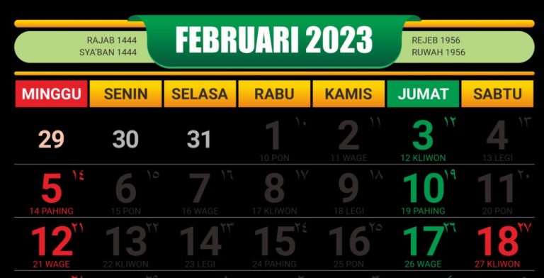 Kalender Jawa Kamis 23 Februari 2023: Kliwon, Wage, Pahing atau Pon?