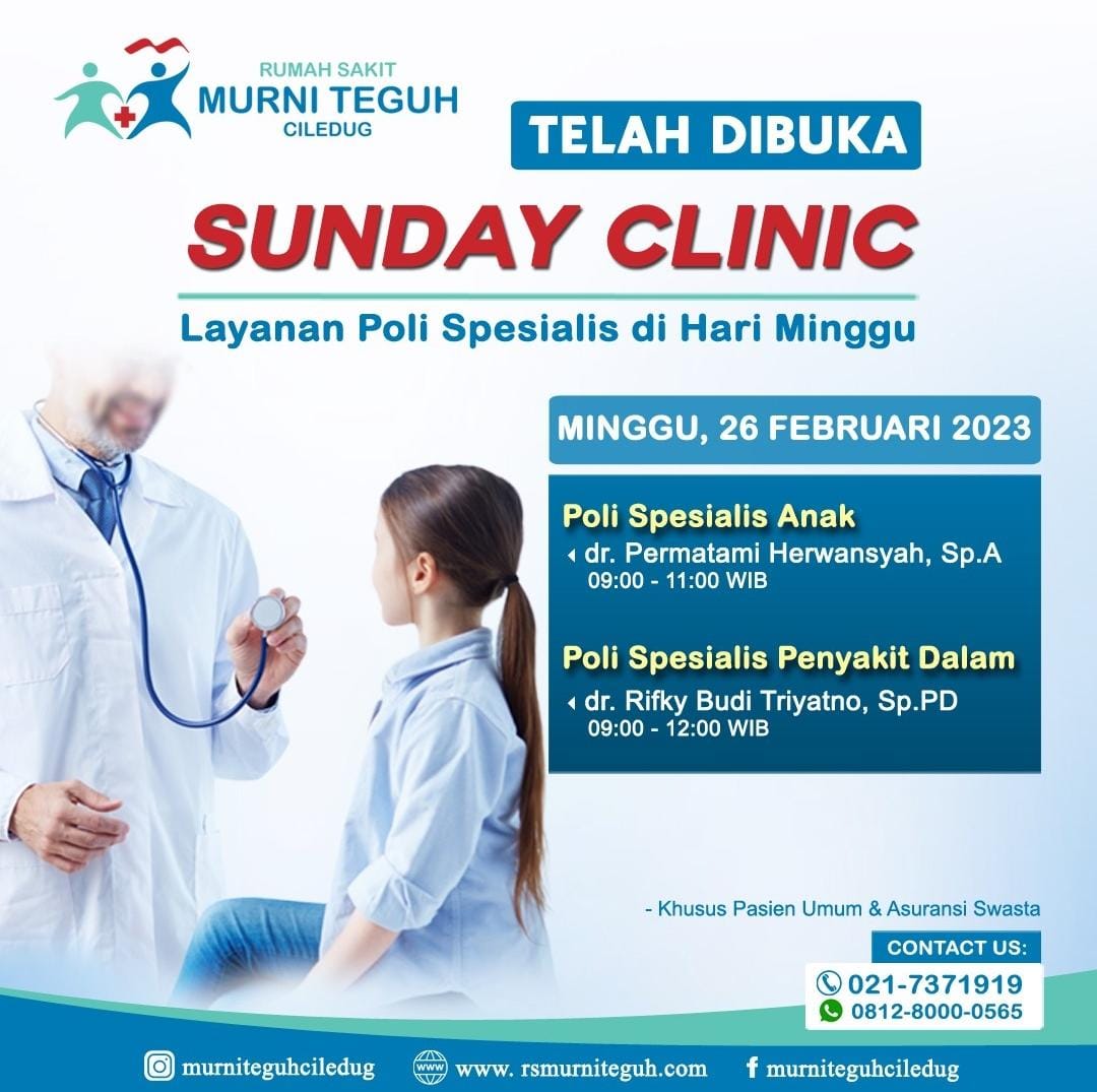 Nikmati Manfaat Layanan Sunday Clinic di RS Murni Teguh Ciledug