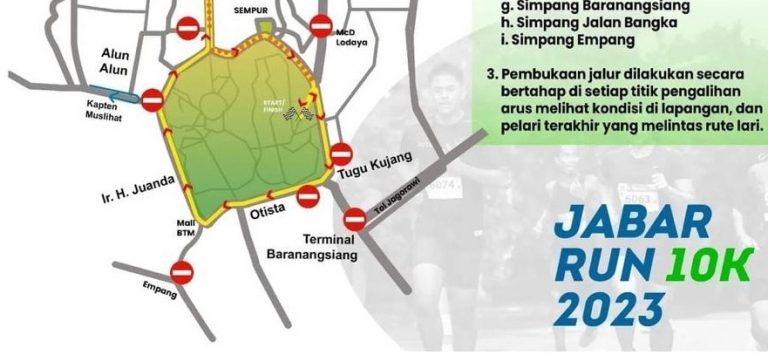 Jabar Run 10K 2023 Kota Bogor, Lalulintas Dialihkan