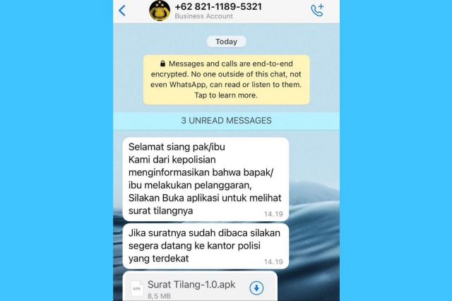 Penipuan Surat Tilang WhatsApp