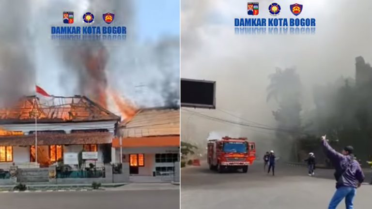 Viral, Detik-Detik Damkar Kota Bogor Tiba di Lokasi Kebakaran Rumah Sakit Salak