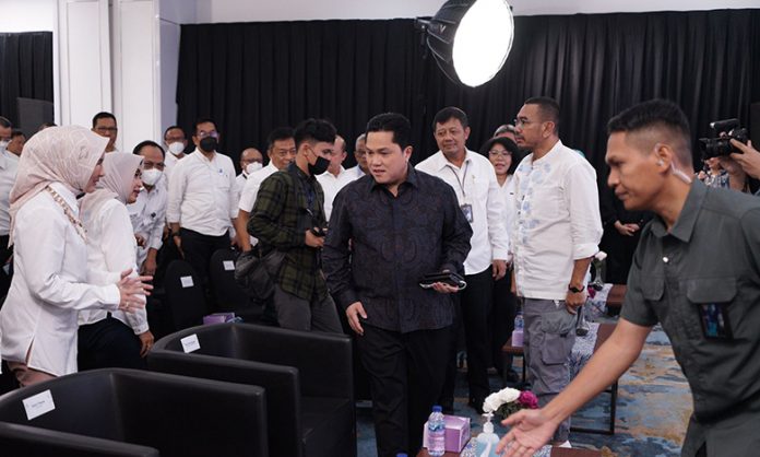 Menteri BUMN Erick Thohir dalam acara BUMN Communications Week 2023