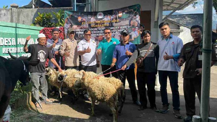 Mayora Plant Muarajaya Salurkan Hewan Kurban untuk Warga Tiga Desa