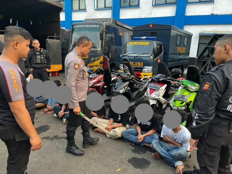 Polres Bogor Amankan 7 Anggota Gangster di Wilayah Cibinong Bogor