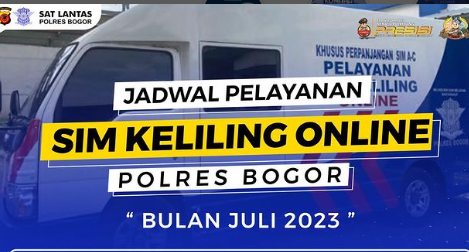 Lokasi Layanan SIM Keliling Kabupaten Bogor Selasa, 11 Juli 2023