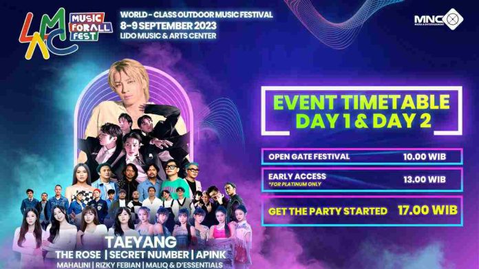Yuk, Cek Waktu dan Info Konser Musik LMAC FORALL FEST di Lido Bogor