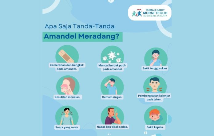 Tanda-tanda radang amandel.