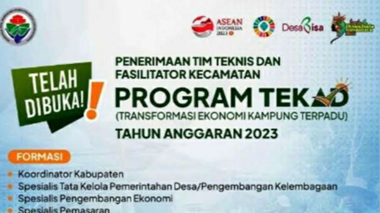 Gaji Fasilitator Program TEKAD 2023, Kualifikasi dan Jadwal Pendaftaran