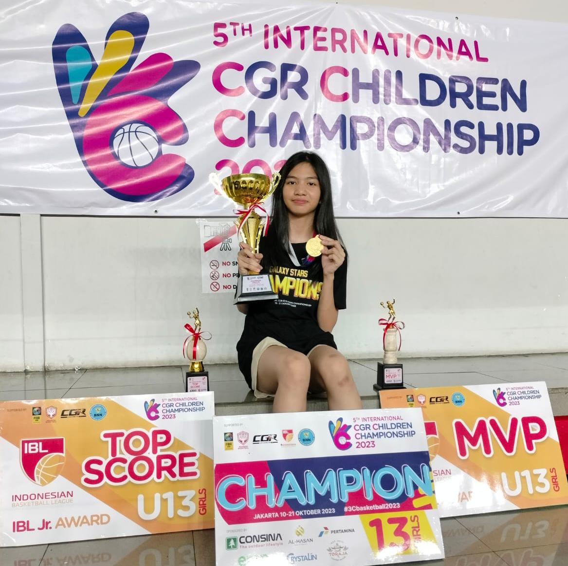 Mikha Angelina Deco salah satu pemain dari klub basket Galaxy Stars Basketball (GSB). (Foto: Istimewa)