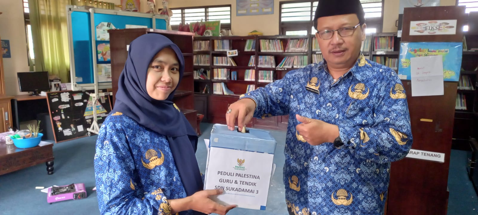 SDN Sukadamai 3 Kota Bogor melakukan penggalangan donasi untuk Palestina.