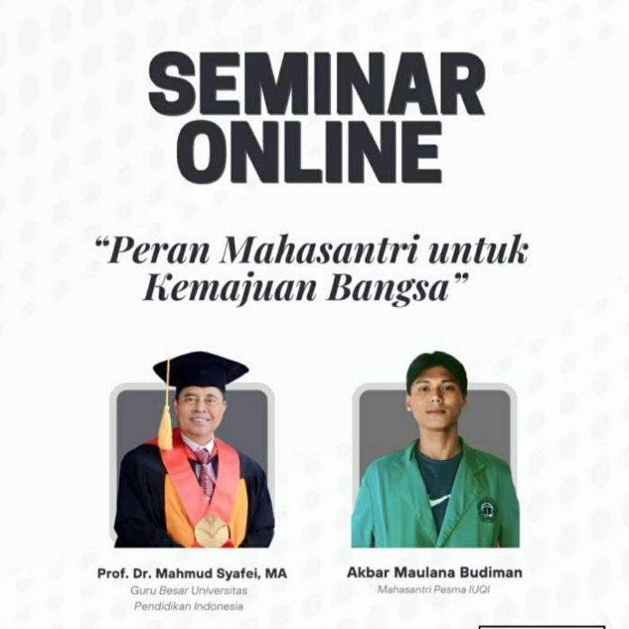 Pesantren Mahasiswa Institut Ummul Quro Al-Islami Adakan Seminar Online 