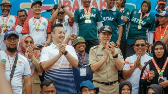 Wakil Wali Kota Bogor Dedie A Rachim menghadiri pelaksanaan kualifikasi PON dan Kejurnas Barebow yang berlangsung sejak 17-27 November di GOR Padjajaran. (Istimewa/Bogordaily.net).