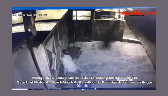 Detik-Detik Maling Motor di Tamansari Bogor Terekam CCTV Viral