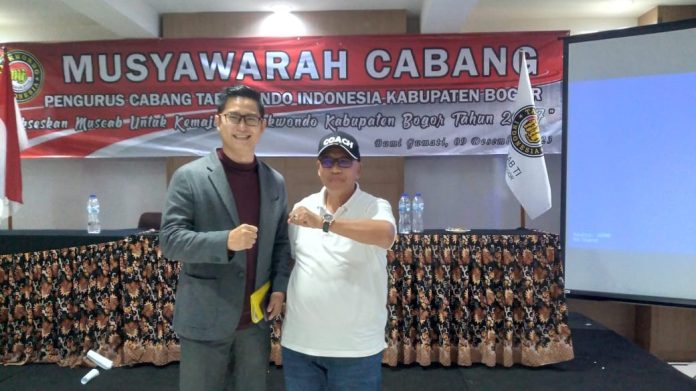 Arnoldy Salim Nahkoda Baru Pengcab Taekwondo Kabupaten Bogor 2023-2027