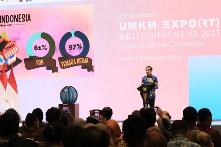 Presiden Joko Widodo Buka UMKM EXPO(RT) BRILIANPRENEUR 2023, Apresiasi BRI Majukan UMKM