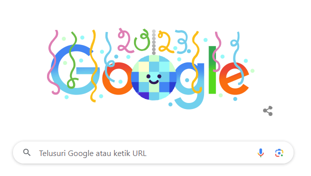 Google Doodle Hari Ini Sambut Tahun Baru dengan Lampu Disko