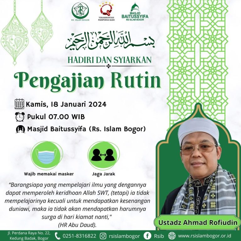 Jadwal Pengajian Rutin Terbuka RS Islam Bogor