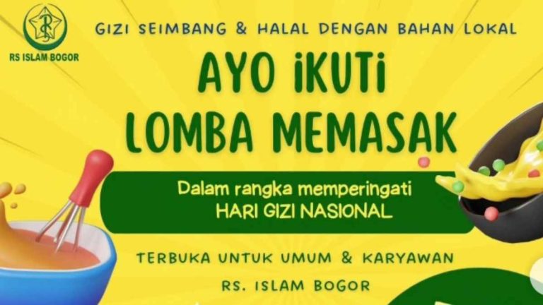 Lomba Memasak Hari Gizi Nasional di RS Islam Bogor. Ayo Daftar Segera!