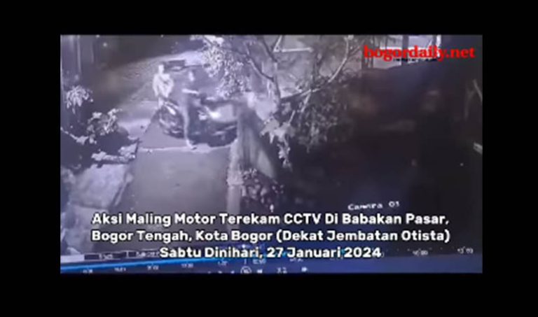 Maling Motor di Babakan Pasar Bogor Terekam CCTV, Pelaku 2 Orang