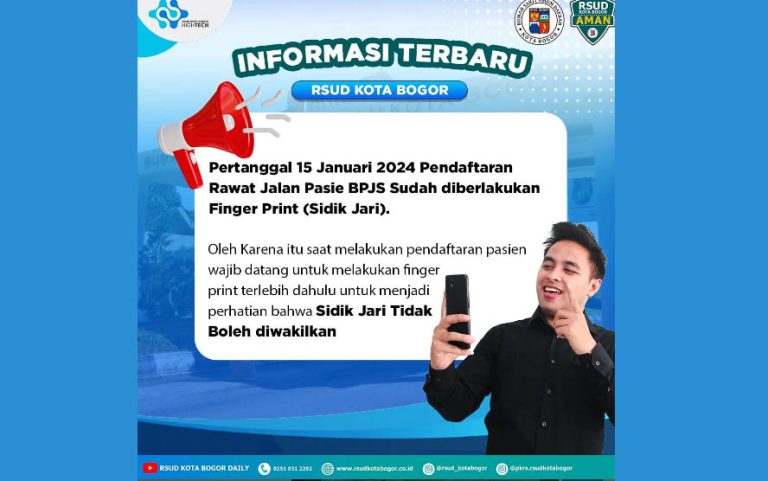 Pendaftaran Pasian Rawat Jalan BPJS di RSUD Kota Bogor Kini Pakai Sidik Jari
