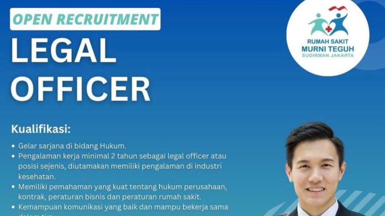 Murni Teguh Sudirman Jakarta Hospital Membuka Rekrutmen Legal Officer