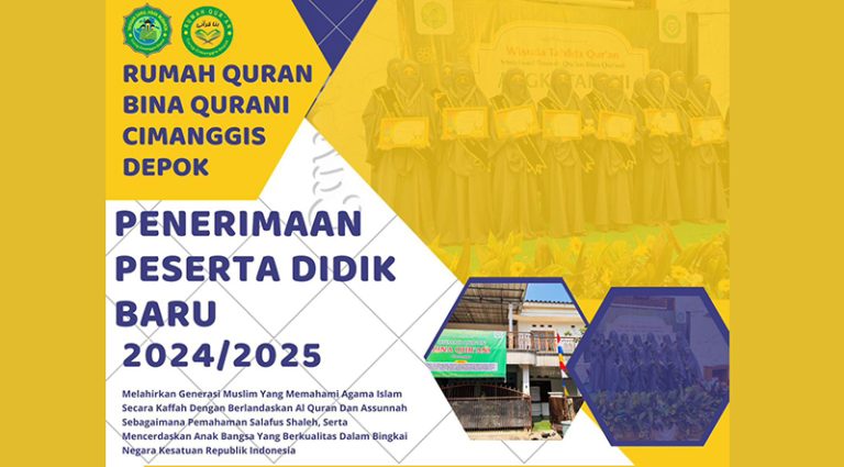 Rumah Quran Bina Qurani Buka Pendaftaran Peserta Didik Baru 2024/2025