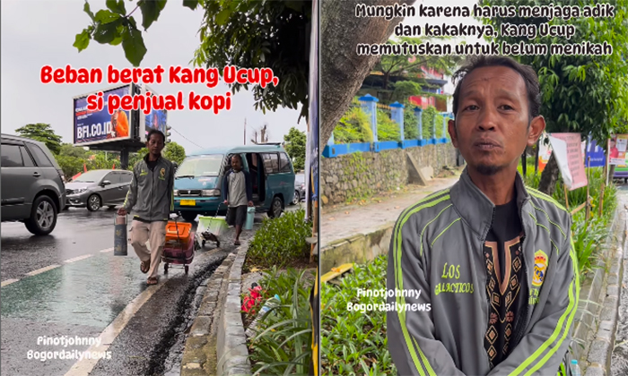 Kisah Ucup Penjual Kopi Keliling di Bogor, Rawat Kakak dan Adik ODGJ